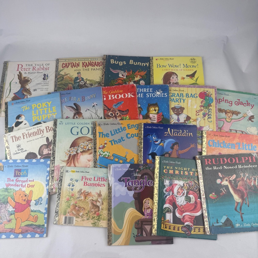 Vintage Little Golden Book Lot of 20 Children Books Captian Kangroo Bugs Bunny